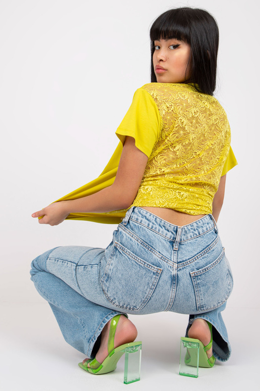 Limetková halenka s krajkou a...