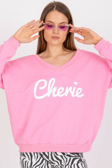 Růžová a bílá mikina s...