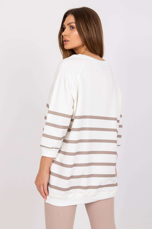 Ecru-tmavě béžová proužkovaná halenka...