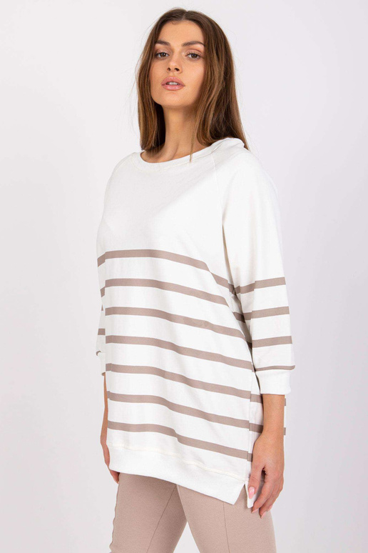 Ecru-tmavě béžová proužkovaná halenka...