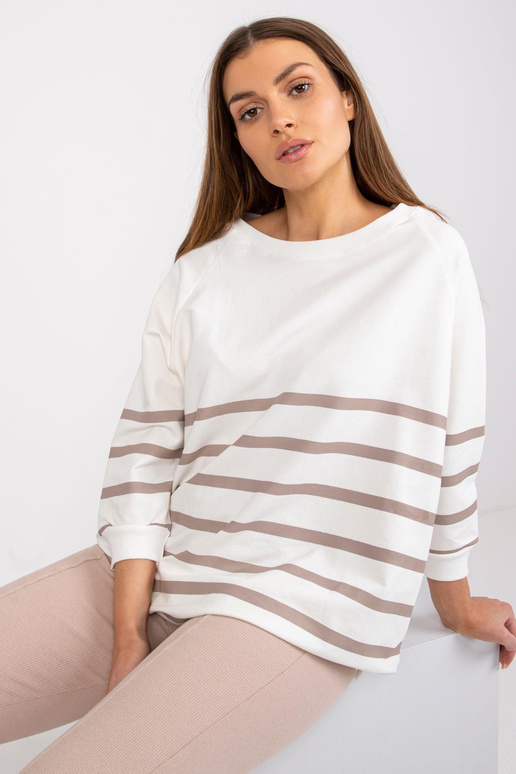 Ecru-tmavě béžová proužkovaná halenka...