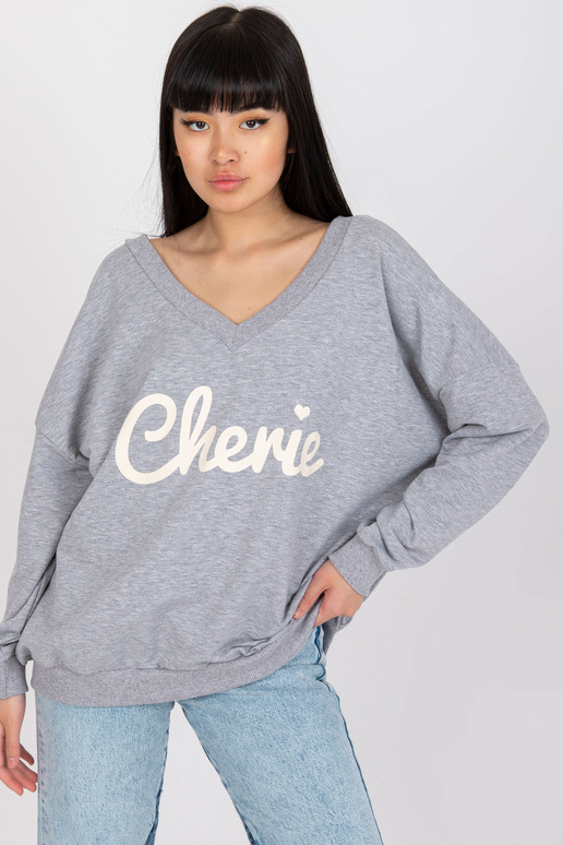 Šedá mikina s melanžovým potiskem s...