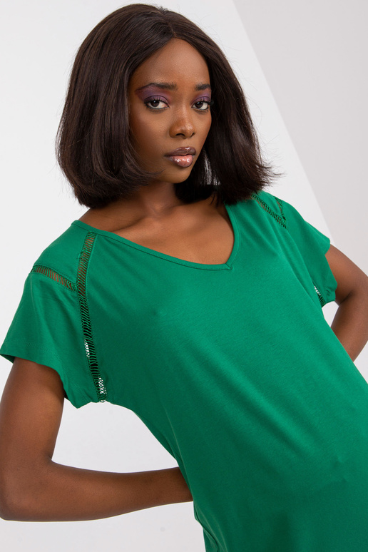 Tmavě zelená ležérní halenka s viskózou