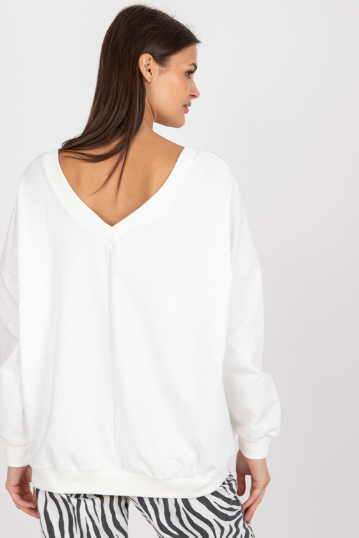 Bavlněná oversize mikina Ecru s potiskem