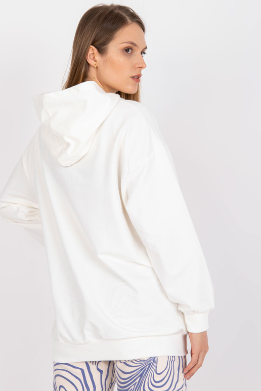 Ecru mikina oversize bavlna s kapucí
