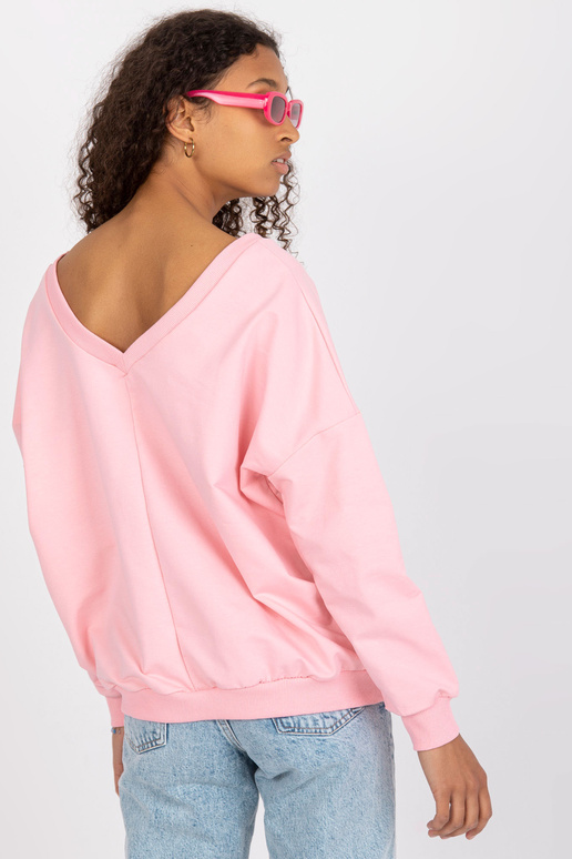 Světle růžová a černá mikina s...