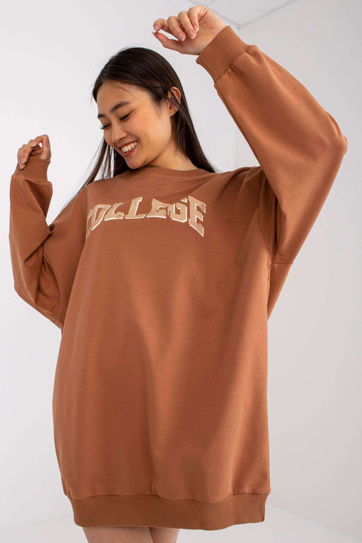 Světle hnědá dlouhá mikina s nápisem...