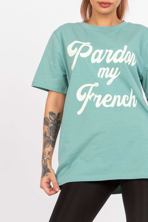 Nefritové zelené bavlněné tričko pro...