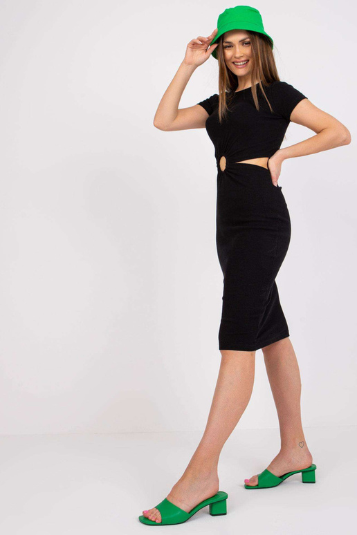 Černé pruhované šaty Cecilia RUE PARIS