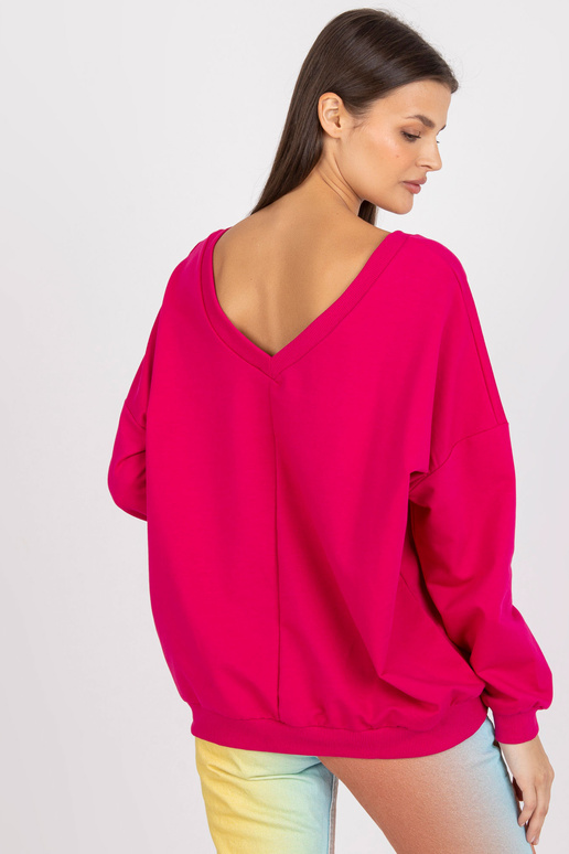 Fuchsiově bílá mikina s dlouhým...