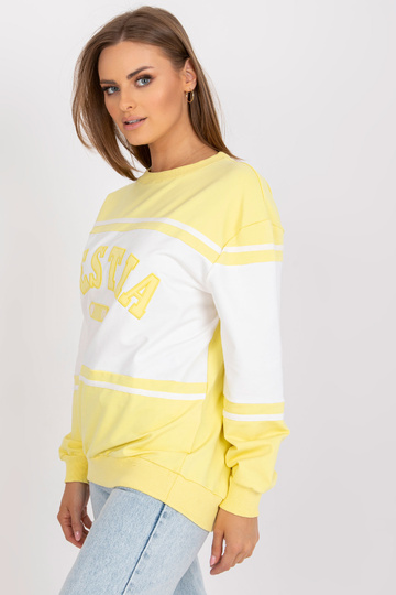 Žlutá a bílá mikina bez...