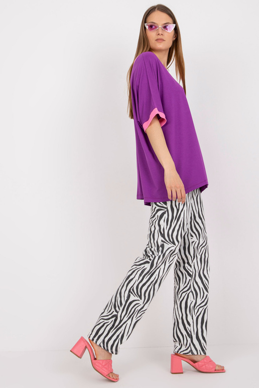 Fialová a růžová oversize halenka s...