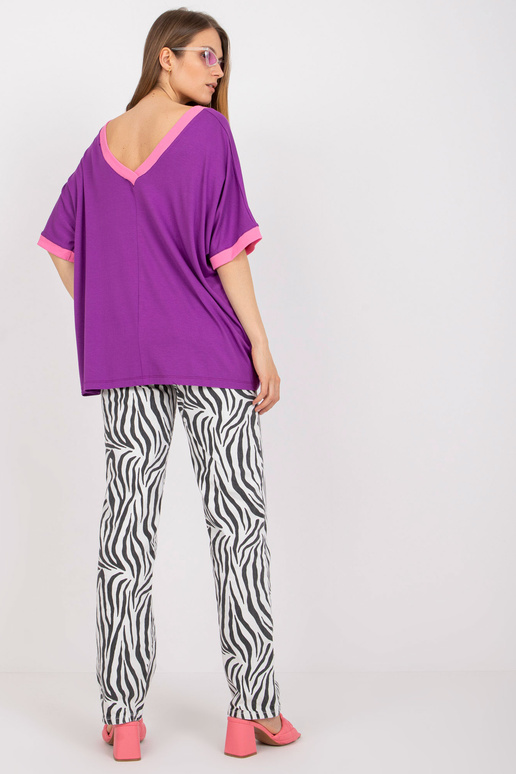 Fialová a růžová oversize halenka s...