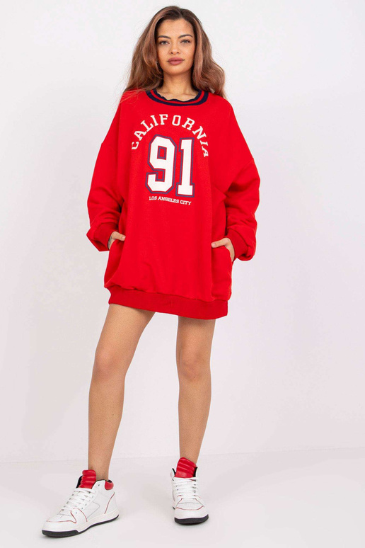 Dámská červená dlouhá mikina Suzanne