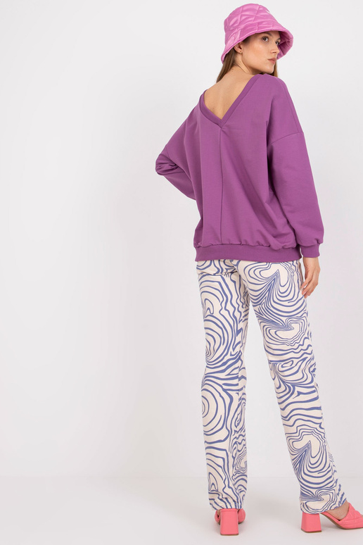 Fialová růžová bavlněná mikina s...