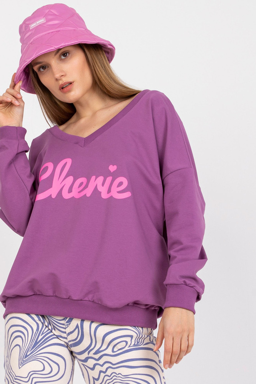 Fialová růžová bavlněná mikina s...