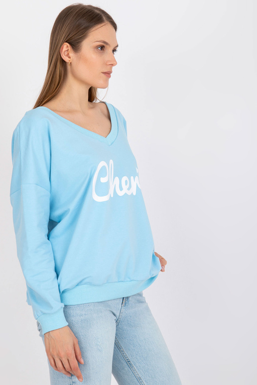 Světle modrá a bílá mikina s...