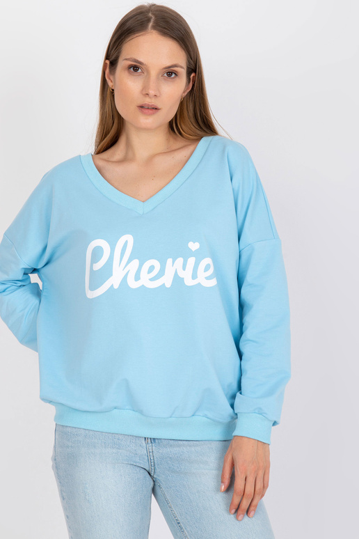 Světle modrá a bílá mikina s...