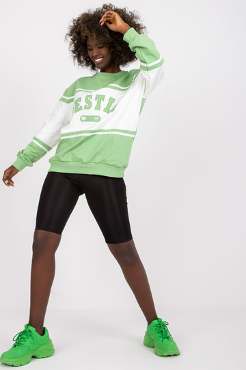 Zelenobílá mikina s dlouhým...