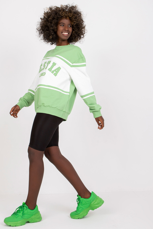 Zelenobílá mikina s dlouhým rukávem...