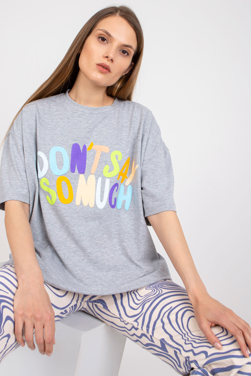 Šedé melanžové oversize tričko s...