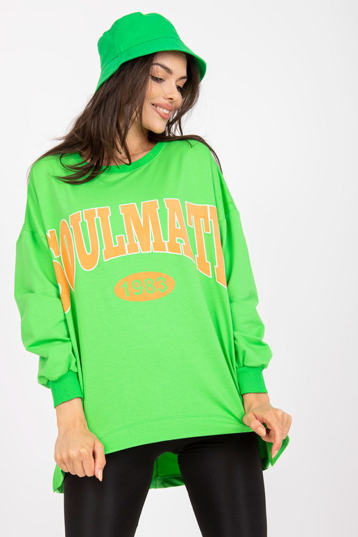 Zelenooranžová mikina s kapucí a...