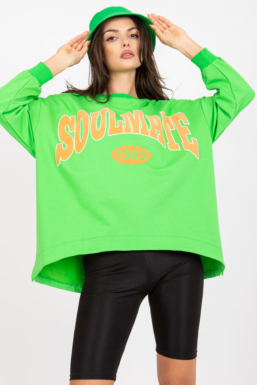 Zelenooranžová mikina s kapucí a...