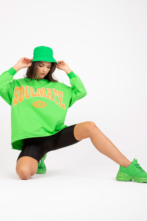 Zelenooranžová mikina s kapucí a...