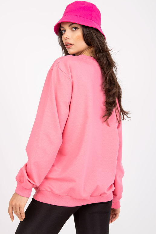 Růžová černá dámská mikina s dlouhým...
