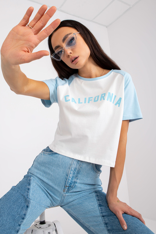 Krátké tričko s bílým a modrým...