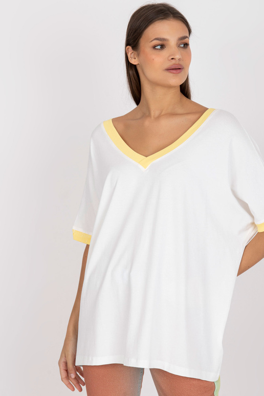 Bílá a žlutá ležérní halenka pro...