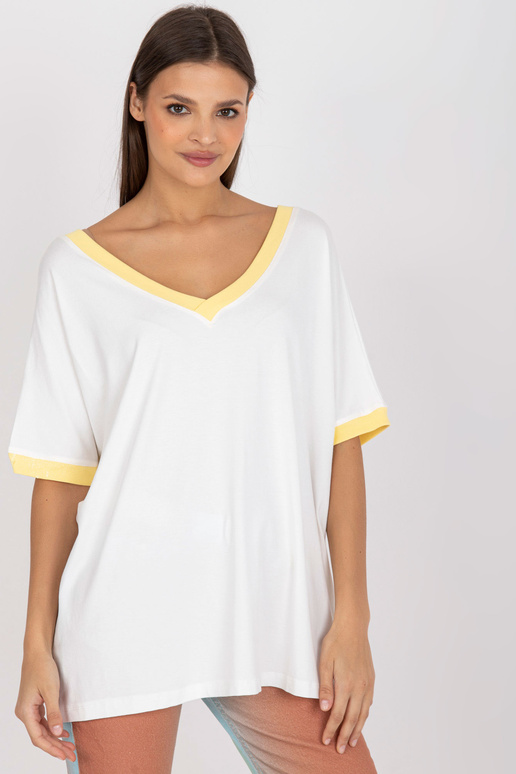 Bílá a žlutá ležérní halenka pro...