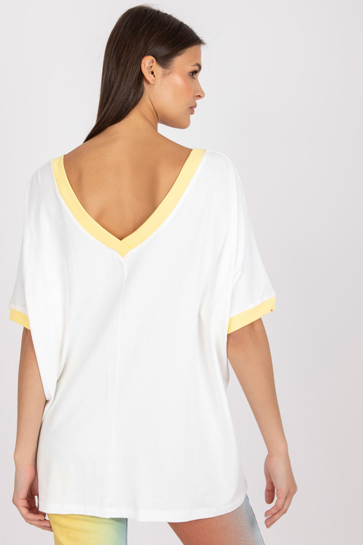 Bílá a žlutá ležérní halenka pro...