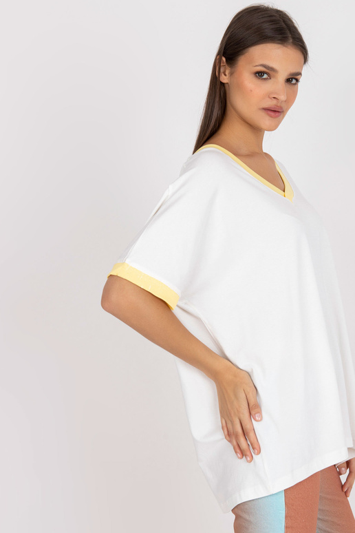 Bílá a žlutá ležérní halenka pro...