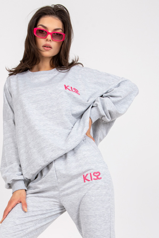 Šedá melanžová mikina s kalhotami Šedá melanžová mikina s kalhotami
