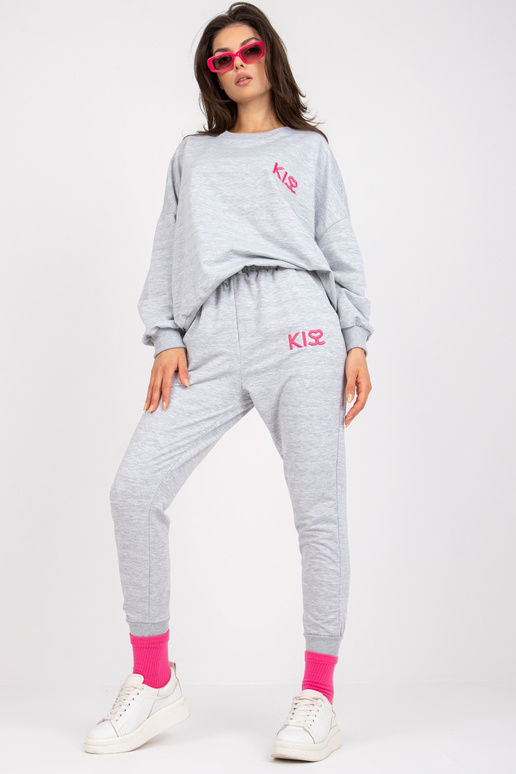 Šedá melanžová mikina s kalhotami Šedá melanžová mikina s kalhotami