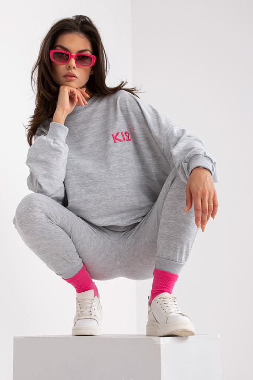 Šedá melanžová mikina s kalhotami Šedá melanžová mikina s kalhotami