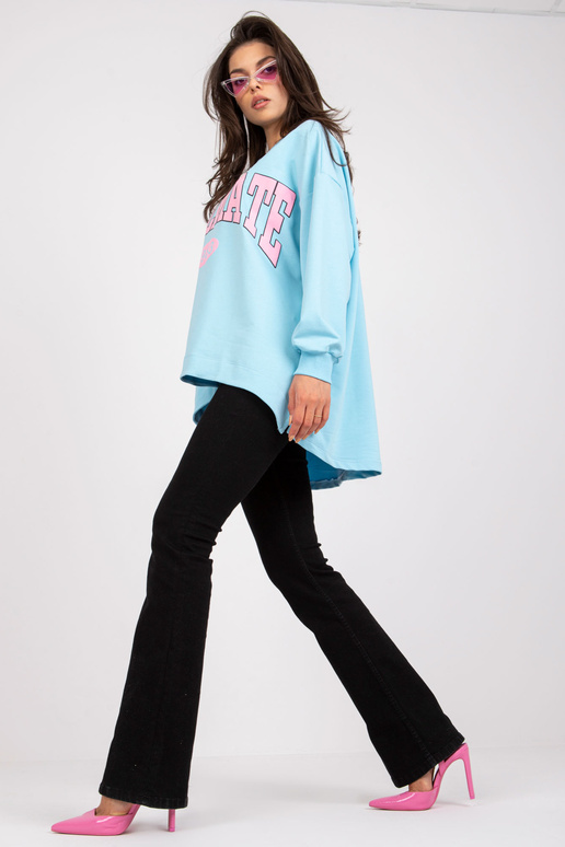 Světle modrá a růžová mikina s...