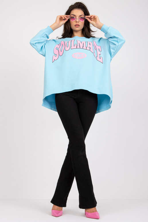 Světle modrá a růžová mikina s...