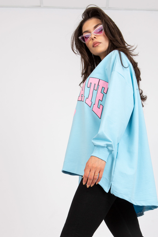 Světle modrá a růžová mikina s...