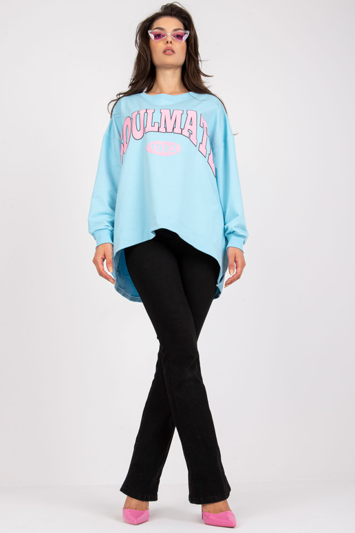 Světle modrá a růžová mikina s...