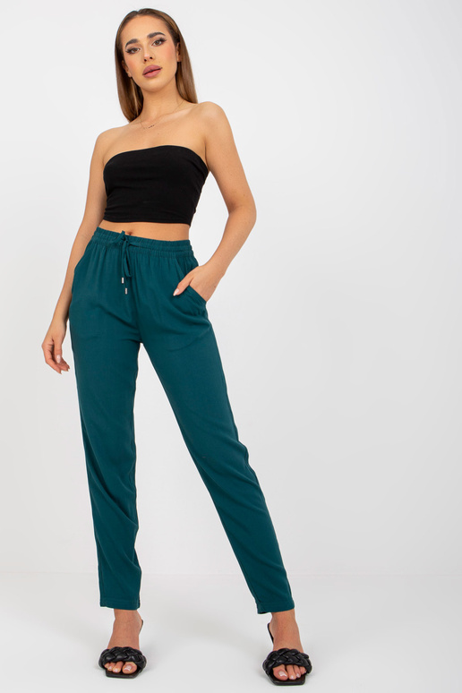 Tmavě zelené lehké letní látkové...