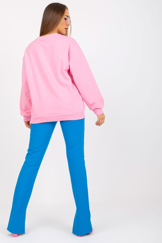 Růžová mikina bez potisku kapuce Růžová mikina bez potisku kapuce