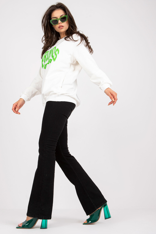 Bílo-zelená oversize mikina s potiskem