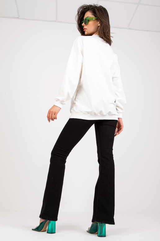 Bílo-zelená oversize mikina s potiskem