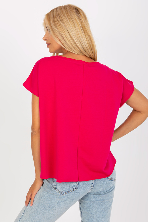 Volná fuchsiová halenka s krátkým... Volná fuchsiová halenka s krátkým...