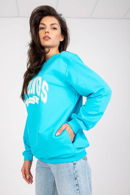 Modrobílá oversize mikina bez kapuce...