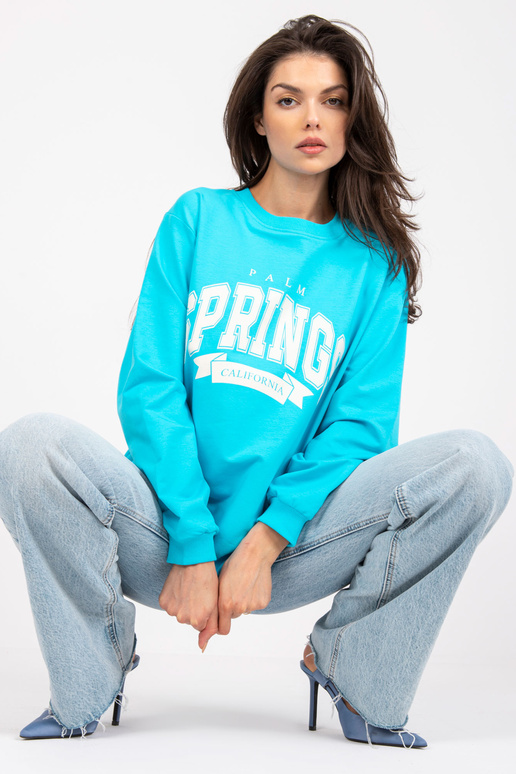 Modrobílá oversize mikina bez kapuce...