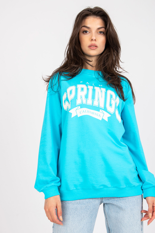 Modrobílá oversize mikina bez kapuce...