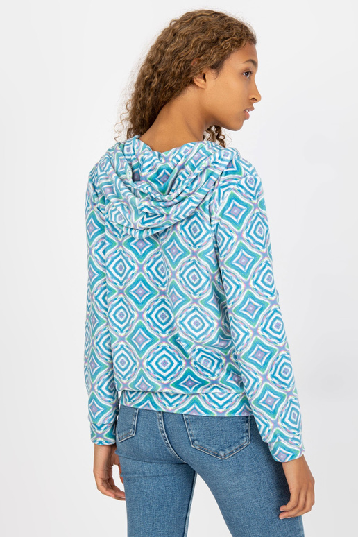 Světle modrá velurová mikina s...